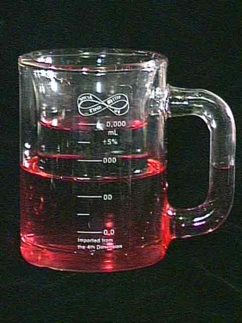 Klein Stein with red wine & water showing calibrations