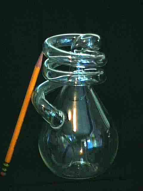 With its side loop spiralling around, this Klein Bottle is slightly taller than a pencil